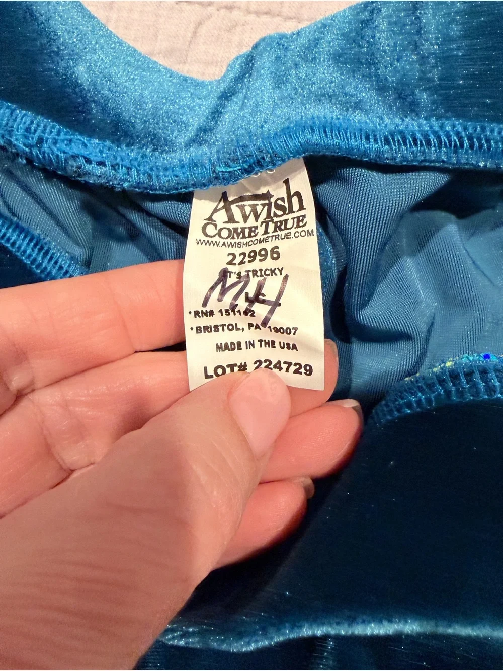A Wish Come True “It’s Tricky” Dance Costume Set Turquoise Velvet LC